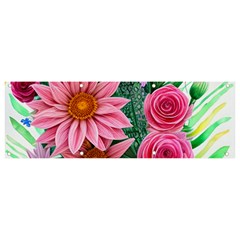 Enchanted Watercolor Flowers Botanical Foliage Banner And Sign 9  X 3  by GardenOfOphir