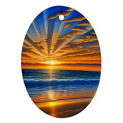 Sunset Scenic View Photography Oval Ornament (two Sides) by GardenOfOphir