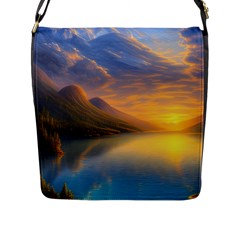 Benevolent Sunset Flap Closure Messenger Bag (l) by GardenOfOphir
