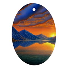 Glorious Sunset Oval Ornament (two Sides) by GardenOfOphir