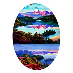 Solemn Soft Pastel Sunset Oval Ornament (two Sides) by GardenOfOphir