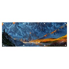 Majestic Lake Landscape Banner And Sign 8  X 3  by GardenOfOphir