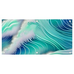 Stunning Pastel Blue Ocean Waves Banner And Sign 4  X 2  by GardenOfOphir