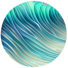 Pastel Ocean Waves Wooden Bottle Opener (round) by GardenOfOphir