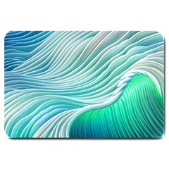 Pastel Abstract Waves Pattern Large Doormat by GardenOfOphir