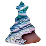 Shore Blue Ocean Waves Ornament (Christmas Tree)  Front