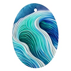 The Power Of The Ocean Iii Oval Ornament (two Sides) by GardenOfOphir