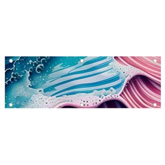 Pink Wave Crashing On The Shore Banner And Sign 6  X 2  by GardenOfOphir