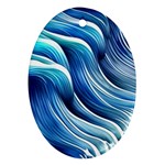 Sunny Ocean Wave Ornament (Oval) Front