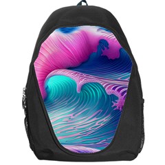 Pink Waves On The Beach Backpack Bag by GardenOfOphir