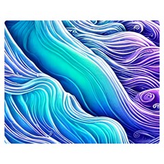 Ocean Waves In Pastel Tones Premium Plush Fleece Blanket (medium) by GardenOfOphir