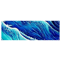 Blue Ocean Wave Watercolor Banner And Sign 12  X 4  by GardenOfOphir