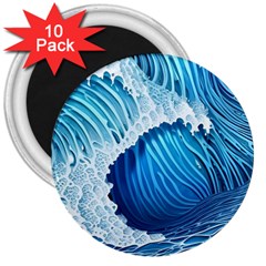 Beach Wave 3  Magnets (10 Pack)  by GardenOfOphir