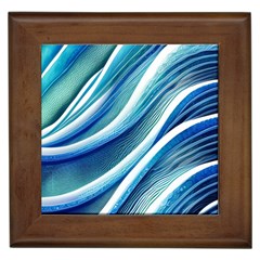Blue Ocean Waves Framed Tile by GardenOfOphir