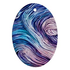 Abstract Pastel Ocean Waves Ornament (oval) by GardenOfOphir