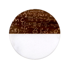 E=mc2 Text Science Albert Einstein Formula Mathematics Physics Classic Marble Wood Coaster (round)  by Jancukart