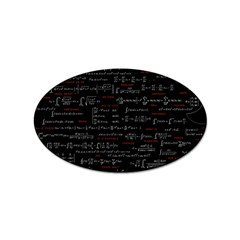 Black Background With Text Overlay Digital Art Mathematics Sticker (oval) by Jancukart