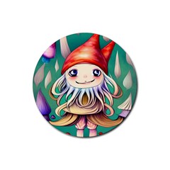 Toadstools For Charm Work Rubber Coaster (round) by GardenOfOphir