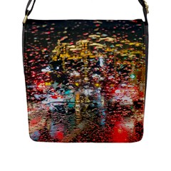 Water Droplets Flap Closure Messenger Bag (l) by artworkshop