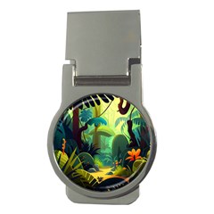 Jungle Rainforest Tropical Forest Money Clips (round)  by Ravend