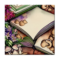 Enchantress Mushroom Charm Gill Wizard Tile Coaster by GardenOfOphir