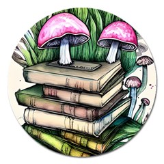 Liberty Cap Magic Mushroom Charm Magnet 5  (round) by GardenOfOphir