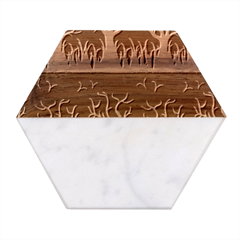 Background Decor Backdrop Design Art Decorative Marble Wood Coaster (hexagon)  by Ravend