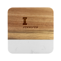 I Love Jennifer  Marble Wood Coaster (square) by ilovewhateva