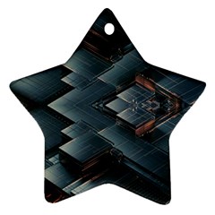 Background Pattern Geometric Glass Mirrors Star Ornament (two Sides) by Ravend