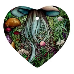 Craft Mushroom Heart Ornament (two Sides) by GardenOfOphir