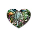 Craft Mushroom Rubber Heart Coaster (4 pack) Front