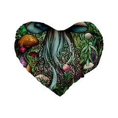 Craft Mushroom Standard 16  Premium Heart Shape Cushions by GardenOfOphir