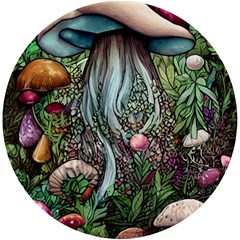 Craft Mushroom Uv Print Round Tile Coaster by GardenOfOphir