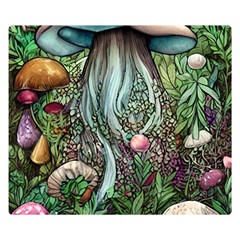 Craft Mushroom One Side Premium Plush Fleece Blanket (small) by GardenOfOphir