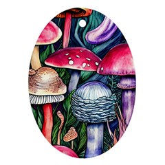 Foraging Mushroom Ornament (oval) by GardenOfOphir