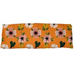 Flower Orange Pattern Floral Body Pillow Case Dakimakura (two Sides) by Dutashop