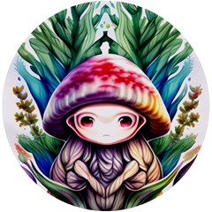 Fantasy Mushroom Forest Uv Print Round Tile Coaster by GardenOfOphir