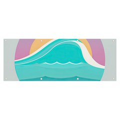 Tsunami Tidal Wave Wave Minimalist Ocean Sea Banner And Sign 8  X 3  by Pakemis