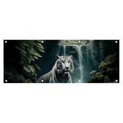 Tiger White Tiger Nature Forest Banner And Sign 8  X 3  by Jancukart