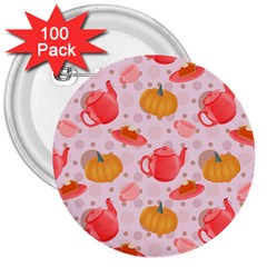 Pumpkin Tea Cup Pie Dessert 3  Buttons (100 Pack)  by Semog4