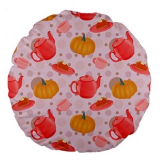 Pumpkin Tea Cup Pie Dessert Large 18  Premium Round Cushions by Semog4