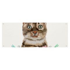 Watercolor Cat Banner And Sign 8  X 3  by SychEva