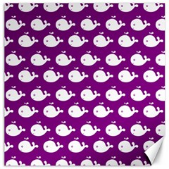 Cute Whale Illustration Pattern Canvas 12  X 12  by GardenOfOphir