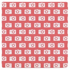 Modern Chic Vector Camera Illustration Pattern Uv Print Square Tile Coaster  by GardenOfOphir