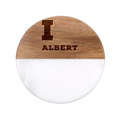 I Love Albert Classic Marble Wood Coaster (round)  by ilovewhateva