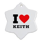 I love keith Snowflake Ornament (Two Sides) Front