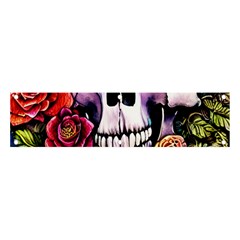 Sugar Skull With Flowers - Day Of The Dead Banner And Sign 4  X 1  by GardenOfOphir