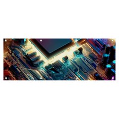 Ai Generated Motherboard City Technology Tech Cpu Banner And Sign 8  X 3  by Jancukart