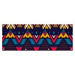Pattern Colorful Aztec Banner And Sign 8  X 3  by Ravend