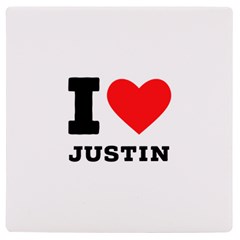I Love Justin Uv Print Square Tile Coaster  by ilovewhateva